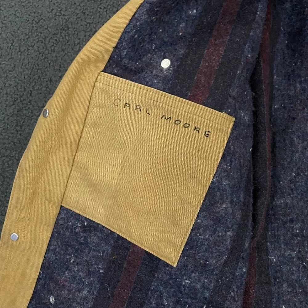 Carhartt Michigan Chore Jacket FITS Men Large Brown Canvas Blanket Lined Vintage